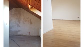 Der Vergleich macht sicher: Das Spritzverfahren garantiert unkomplizierte und effiziente Arbeit und ein optimales Oberflächenergebnis. | © www.maler-klinger.de