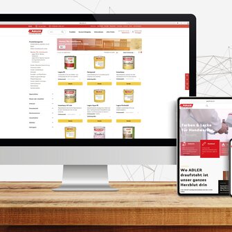 Ob Smartphone, Tablet oder PC: Im Onlineshop von ADLER kann bequem und rund um die Uhr bestellt werden.